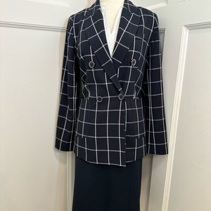 Dex New York Navy Pinsquare Double Breasted Jacket